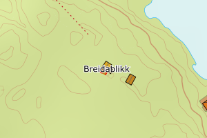 Kartbilde fra WMS-tjeneste av avviket