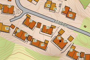 Kartbilde fra WMS-tjeneste av avviket