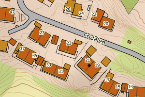 Kartbilde fra WMS-tjeneste av avviket