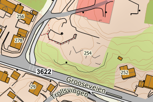 Kartbilde fra WMS-tjeneste av avviket