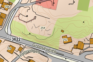 Kartbilde fra WMS-tjeneste av avviket