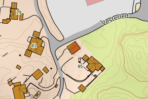 Kartbilde fra WMS-tjeneste av avviket