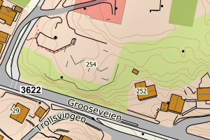 Kartbilde fra WMS-tjeneste av avviket