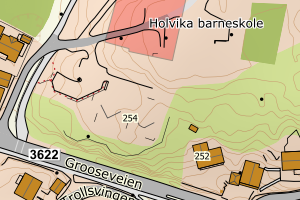 Kartbilde fra WMS-tjeneste av avviket