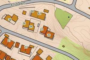 Kartbilde fra WMS-tjeneste av avviket