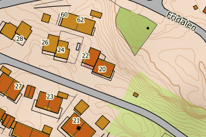 Kartbilde fra WMS-tjeneste av avviket