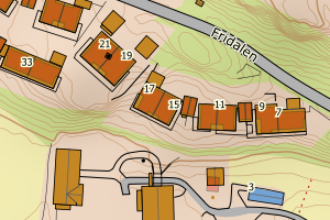 Kartbilde fra WMS-tjeneste av avviket