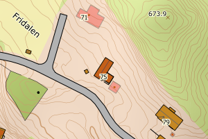 Kartbilde fra WMS-tjeneste av avviket