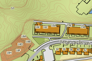 Kartbilde fra WMS-tjeneste av avviket