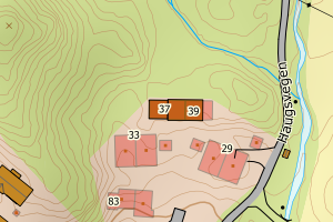 Kartbilde fra WMS-tjeneste av avviket