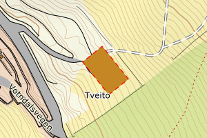 Kartbilde fra WMS-tjeneste av avviket