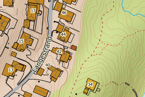 Kartbilde fra WMS-tjeneste av avviket