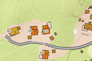 Kartbilde fra WMS-tjeneste av avviket