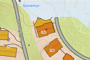 Kartbilde fra WMS-tjeneste av avviket