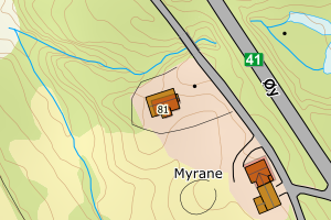 Kartbilde fra WMS-tjeneste av avviket