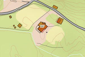 Kartbilde fra WMS-tjeneste av avviket