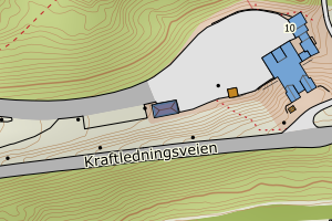 Kartbilde fra WMS-tjeneste av avviket