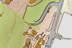 Kartbilde fra WMS-tjeneste av avviket