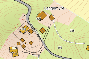 Kartbilde fra WMS-tjeneste av avviket