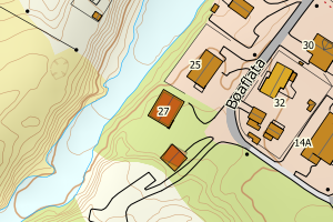 Kartbilde fra WMS-tjeneste av avviket