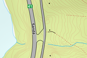 Kartbilde fra WMS-tjeneste av avviket