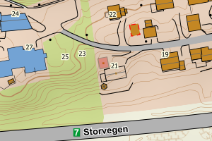 Kartbilde fra WMS-tjeneste av avviket