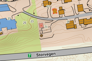 Kartbilde fra WMS-tjeneste av avviket
