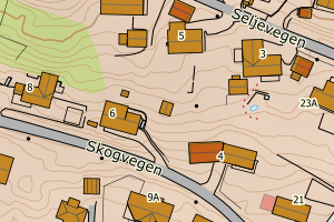 Kartbilde fra WMS-tjeneste av avviket