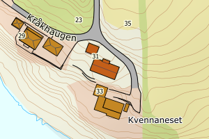Kartbilde fra WMS-tjeneste av avviket