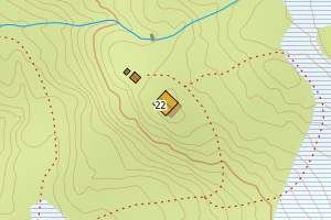 Kartbilde fra WMS-tjeneste av avviket
