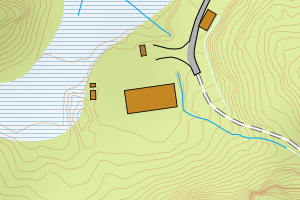 Kartbilde fra WMS-tjeneste av avviket