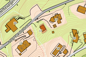 Kartbilde fra WMS-tjeneste av avviket