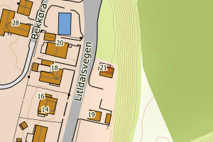 Kartbilde fra WMS-tjeneste av avviket