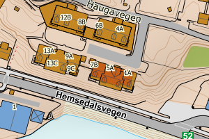 Kartbilde fra WMS-tjeneste av avviket
