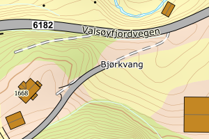 Kartbilde fra WMS-tjeneste av avviket