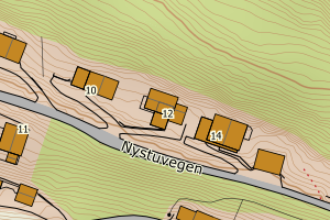 Kartbilde fra WMS-tjeneste av avviket
