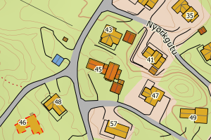 Kartbilde fra WMS-tjeneste av avviket