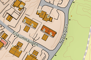 Kartbilde fra WMS-tjeneste av avviket