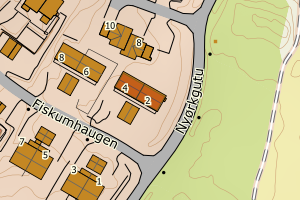 Kartbilde fra WMS-tjeneste av avviket