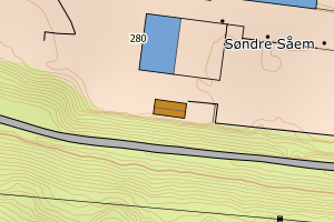 Kartbilde fra WMS-tjeneste av avviket
