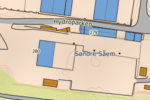 Kartbilde fra WMS-tjeneste av avviket