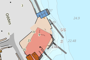 Kartbilde fra WMS-tjeneste av avviket