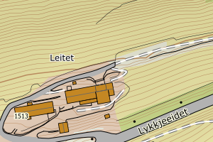 Kartbilde fra WMS-tjeneste av avviket