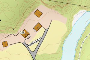 Kartbilde fra WMS-tjeneste av avviket