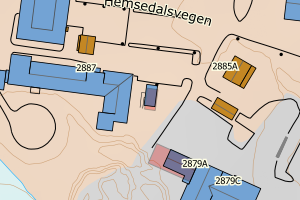 Kartbilde fra WMS-tjeneste av avviket