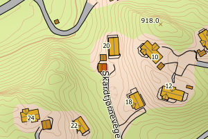 Kartbilde fra WMS-tjeneste av avviket