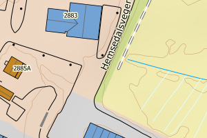 Kartbilde fra WMS-tjeneste av avviket