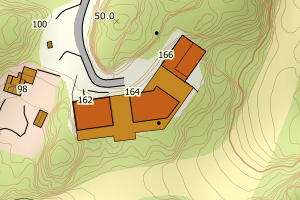 Kartbilde fra WMS-tjeneste av avviket