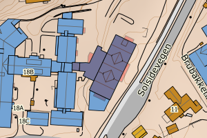 Kartbilde fra WMS-tjeneste av avviket