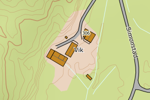 Kartbilde fra WMS-tjeneste av avviket